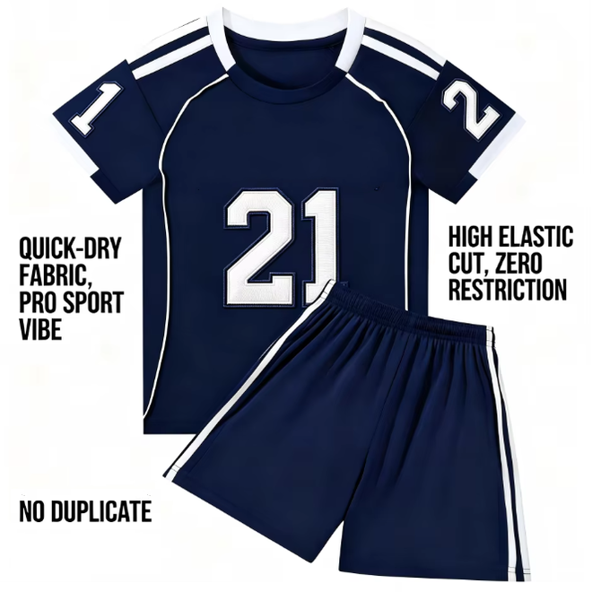 Mens Summer Breathable Quick Dry Embroidery Football Jerseys Set