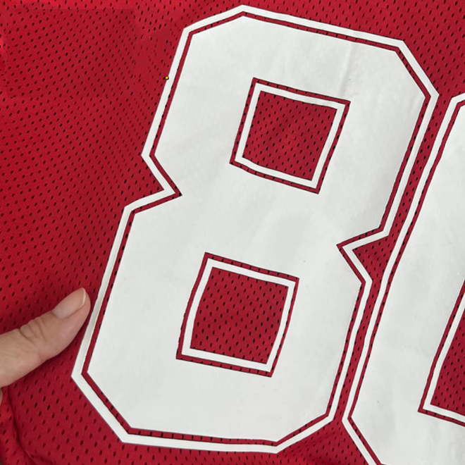 Polyester Short Sleeve Printed Oversized Boxy Football Jersey for Women
