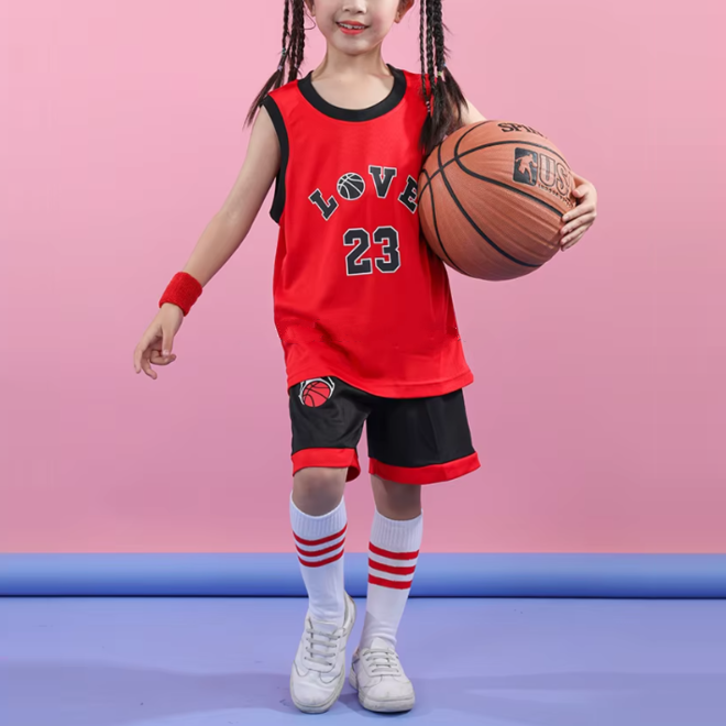 Quick Dry Kids Sports Basketball Jersey Set