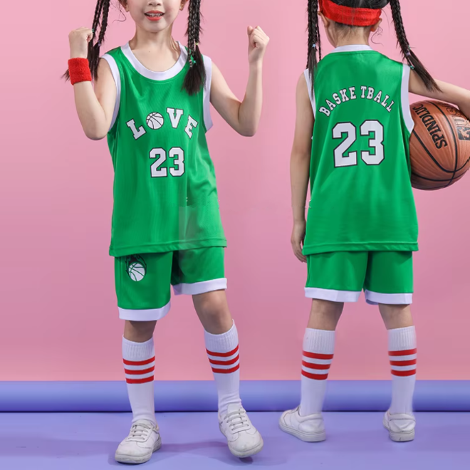 Quick Dry Kids Sports Basketball Jersey Set