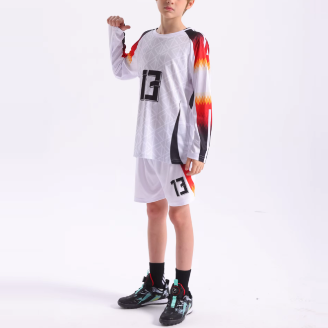 Kids Breathable Polyester Football Jersey Set