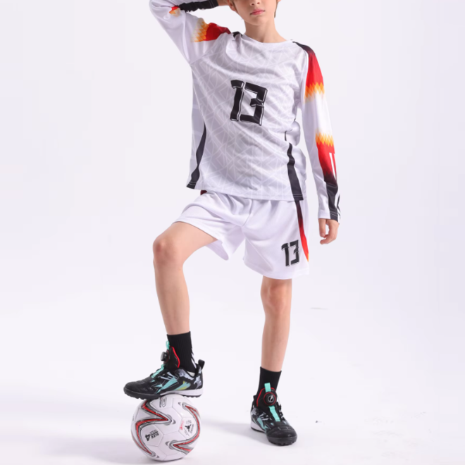 Kids Breathable Polyester Football Jersey Set