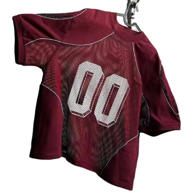 Oversized Mesh Baseball Short Sleeve Sports Jersey