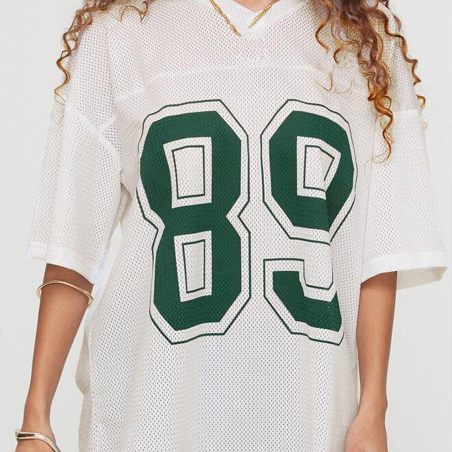 Women Oversized Mesh Rugby Dress Jersey